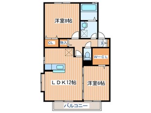 ヤマイチアパート玉川Bの物件間取画像